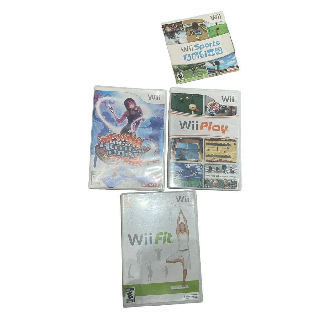 Nintendo RVL-001 Wii Console Bundle Cables Charger Bar Games Tested‎ Working